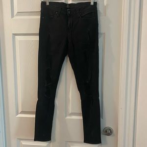 Just black distressed black skinny jean
